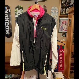 Vintage 80's Lake Tahoe pull over men's pink green